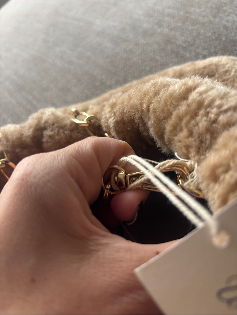 Universal Thread Tan Faux-Shearling Drawstring Mini Bag - Picture 9 of 11